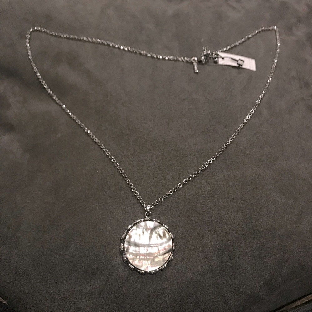 WHBM Mother of Pearl Medallion Necklace